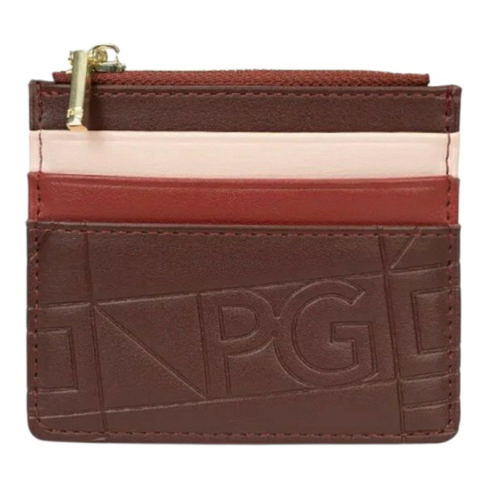 NIB! Purificación García Embossed Luxury Card Holder w/ Zip Pocket - Picture 2 of 4